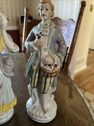 Vintage Ceramic Figurine Set Early American Colonial Woman , Man Made In Japan | eBay