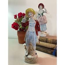 Vintage Japan Porcelain Victorian Man & Woman Figurines 10" Pair Hand Painted | eBay