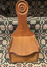 Vintage Wood Salt Box Wall Mount Lift Up Lid Farmhouse ...