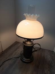 TIN MEDAL BASE HANDLED KEY TURN LAMP plastic GLOBE 20" bright light co | eBay