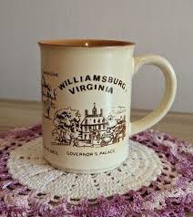 Vintage Williamsburg Virginia Souvenir Mug Stoneware Cream Brown 4" Collectible | eBay