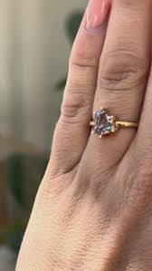 Briar Ring | Grey Geometric Cut Solitaire Engagement Ring ...