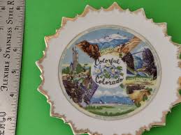 Small Vintage Souvenir Plate Colorful COLORADO Pike's Peak... | eBay