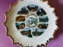 Vintage Souvenir Plate Colorful Colorado | eBay