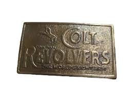 Colt Revolvers Brass Belt Buckle Trade Mark The World's Right Arm US | eBay