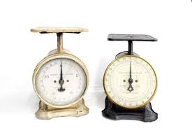Vintage Scales: Landers, Frary & Clark - and - Columbia Family Scale -- two pieces - Bunting Online Auctions
