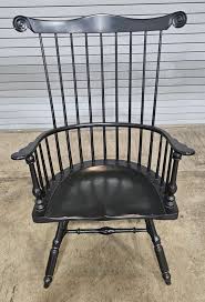 Late 20th Century Saybolt Cleland Black Fan Back Windsor Arm ...