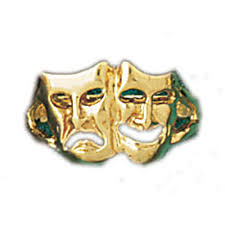 14k Yellow Gold Drama Mask Ring — Dazzlers Inc