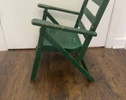 Vintage Green Wood Folding Child's Chair - Etsy