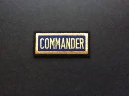 PATCH COMMANDER VTG Blue Gold Black FELT MILITARY TROOPS Embroidered Iron Or Sew | eBay