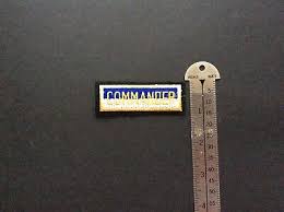 Vintage Commander Patch Tab Patch Embroidered Sew on Black Gold Blue White Shiny | eBay