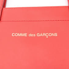 COMME des GARCONS HUGE LOGO Tote Hand Bag 9001HL leather Red ...