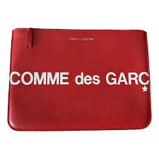 Comme Des Garcons Red Leather Pouch