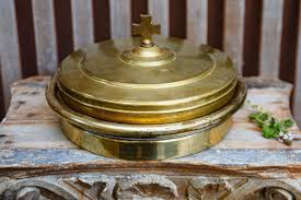 Vintage Midcentury Brass Communion Plate-Tray with Gothic Cross | eBay