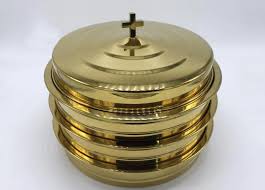 Brass Finish Stainless Steel Communion Ware - 5 Trays