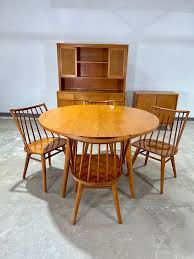 Mid Century Conant Ball Modernmates Solid Birch 2pc China Hutch Cabinet c.1950's at 1stDibs