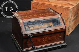 Early Concert Roller Organ with Music Cobs and Crate | eBay