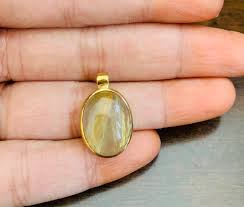 22k Solid Yellow Gold Pendant-gold Rutile Pendant- Gold Rutilr Gemstone Pendant-real Gold Pendant With Gemstones-antiquependant-best Gift - Etsy