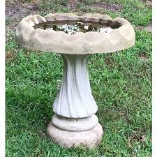 Vintage Concrete Birdbath | Chairish
