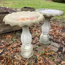 Sold at Auction: 2 Concrete Bird Baths, 23 x 30 in. (58.4 x 76.2 cm.)