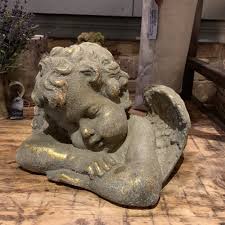 Decorative Antique Grey and Gold Angel Cherub – Greige Lifestyle