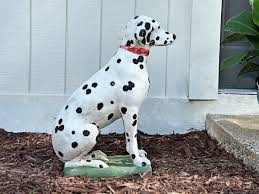 Large Dalmatian Statue, Vintage Dog Statue, Large Concrete ...