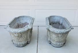 Pair of 1960s Mid Century French Rectangular Concrete ...