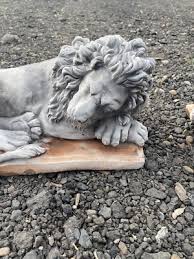 Guardian Lion Pair Statue Concrete Cement Garden Statue ...