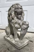 Sold at Auction: Antique Cast Neo Classical Lion Garden Statue