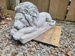 New Front Facing Concrete Lion Statues - farm & garden - by ...