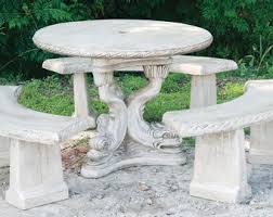 Solid Rock Stoneworks 4 Piece Tri Fish Concrete Table Set ...