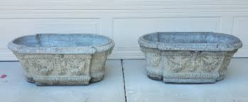 Pair of 1960s Mid Century French Rectangular Concrete ...