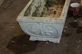 Vintage Cast Cement W/ Old Chippy White Painted Footed 80 ...