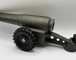 Vintage Military Cast Iron Toy Cannon - Artillery Display Piece ...