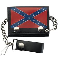 Made in the USA - Black Genuine Leather Trifold Chain Wallet ...