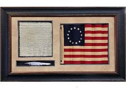 Picture King Art Betsy Ross Flag with US Declaration and Quill 3D1502440 - Furniture Market