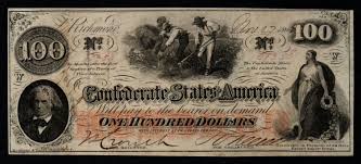 1862 $100 Confederate States of America UNCIRCULATED ANTIQUE ...