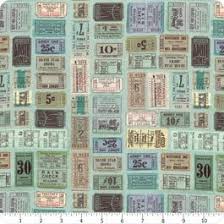 Eclectic Elements Palette Teal Tickets Yardage | SKU ...