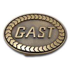 Vintage Belt Buckle Brass GAST Chevron Arrows Border USA ...