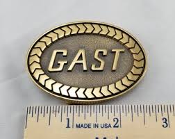 Buy Vintage Belt Buckle Brass GAST Chevron Arrows Border USA ...