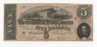 5 dollar bill, Confederate States of America" by Confederate ...