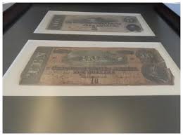 Framed Confederate States of America 5 Dollars and 10 ...