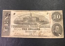 1863 $10 Ten Confederate States of America April 6 Richmond Civil War Era Note | eBay