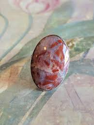 Vintage Mexican Sterling Silver Agate Jasper Ring - Size 7.5 ...