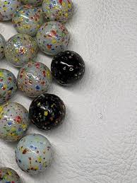 23 Vintage Glass Confetti White & Black Marbles | eBay