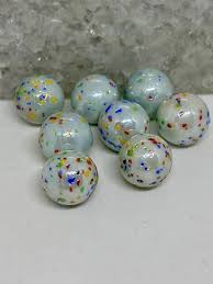 Vintage White Milk Glass Marbles: Confetti Glitter Bomb, Lot ...
