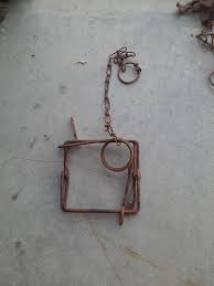 Vntg. Conibear Body Trap Steel Animal Square Trap w/ Chain 5 ...