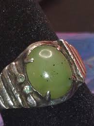 This Beautiful Custom Jade And Green Stone Ring S 9 7.2s Non ...