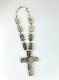 Artisan Kingman & Petit Point Turquoise Sterling Silver Huge Cross Necklace - Etsy