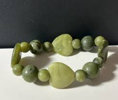 Vintage Jade Heart Stretch Bracelet 8 Inches | eBay